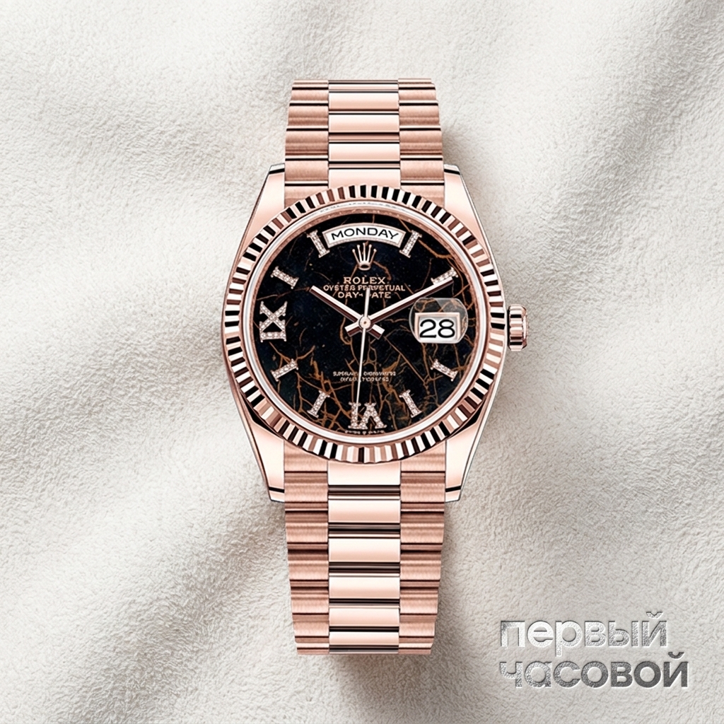 Rolex Oyster Perpetual Day‑Date 36 Everose Gold Eisenkiesel