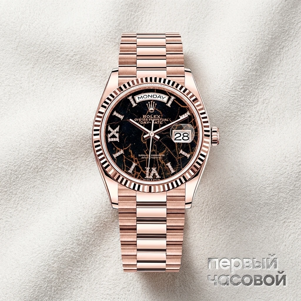 Rolex Oyster Perpetual Day‑Date 36 Everose Gold Eisenkiesel 128235