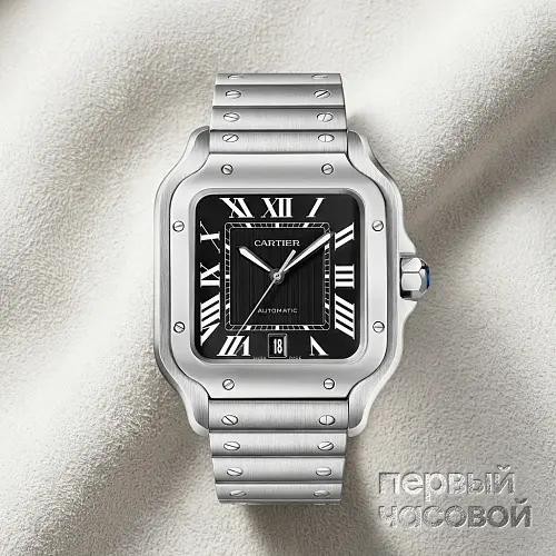 Santos De Cartier Large Model Black Dial