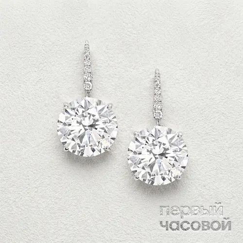 Серьги с бриллиантами 10,12/10,13 ct G/VVS2 (3 Excellent)