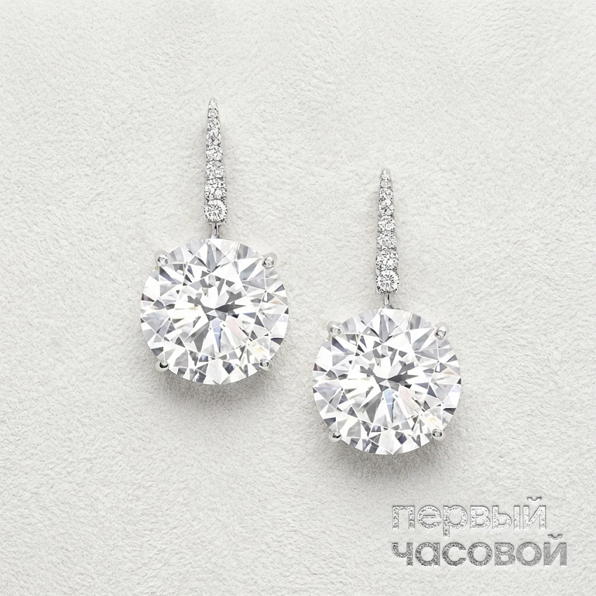 Серьги 10,12/10,13 Ct. G/Vvs2 (3 Excellent)