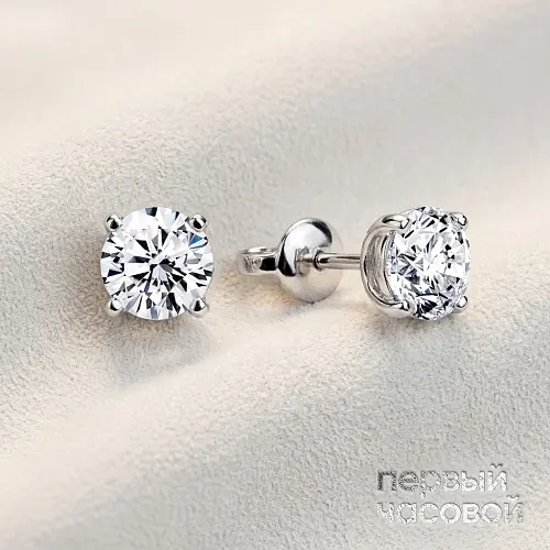 Серьги 1,50/1,50 ct. K/Internally Flawless (3 Excellent) Round Diamonds