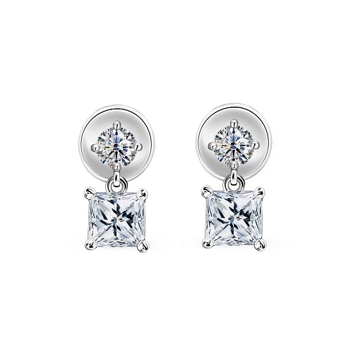 Серьги с бриллиантами "Princess Cut"