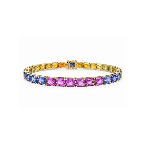 Браслет с сапфирами "Rainbow" 18,15 ct.