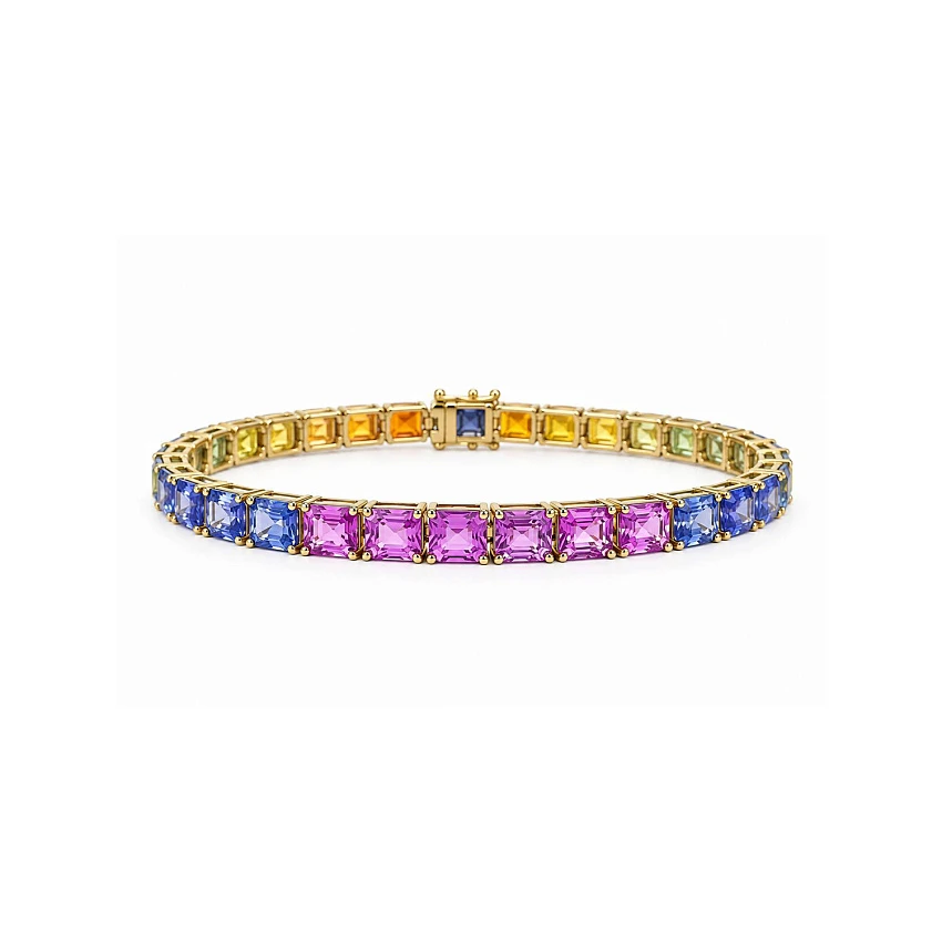 Браслет с сапфирами "Rainbow" 18,15 ct.