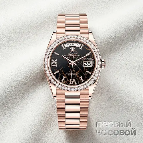 Day-Date 36 mm Everose Gold Eisenkiesel Dial Diamond Bezel