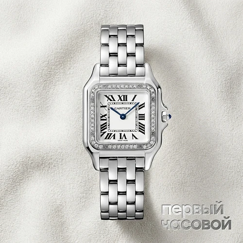 Panthere Medium Steel and Diamonds