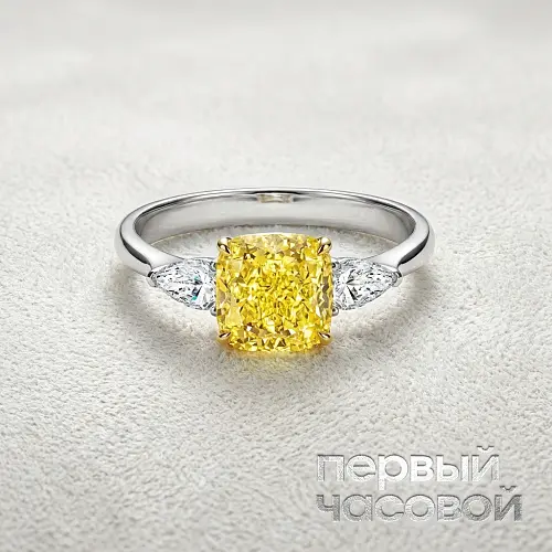 Кольцо 3,02 ct. S to T Range/Vs1 "Cushion Diamond"