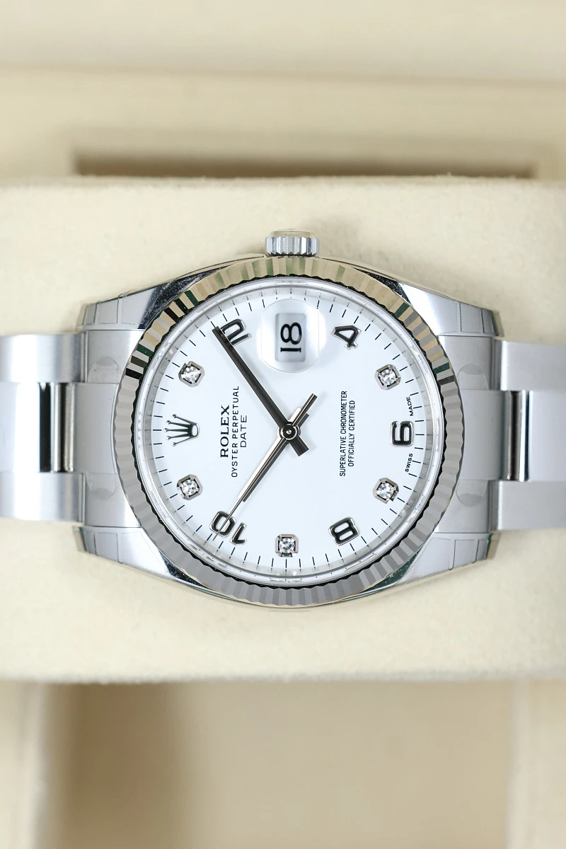 Купить элитные часы Rolex Oyster Perpetual Date Diamond Index 115234: в наличии в Москве!