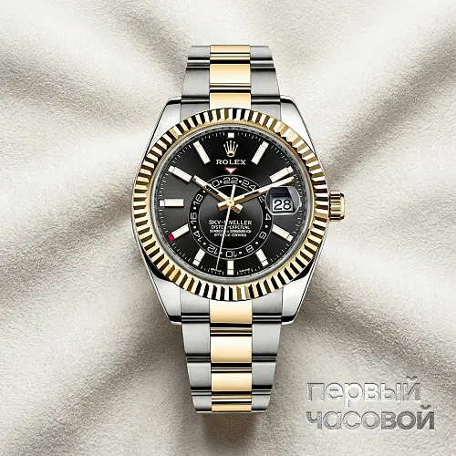 Sky-Dweller 42mm Steel and Yellow Black Dial