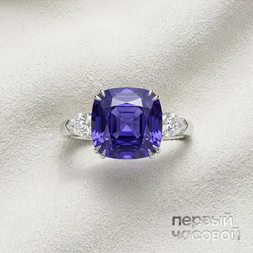 Кольцо с сапфиром со сменой цвета 7,87 ct. 