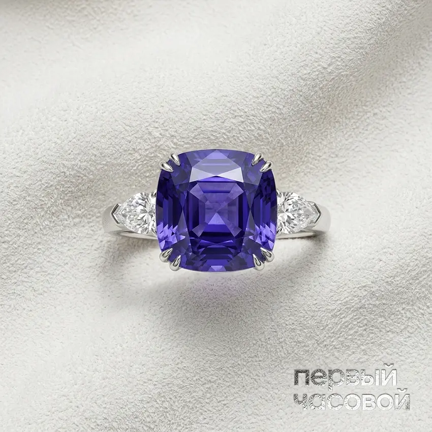 Кольцо с сапфиром со сменой цвета 7,87 ct