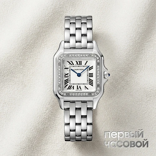 Panthere Medium Steel And Diamonds