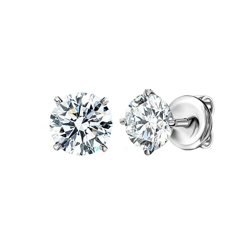 Серьги с бриллиантами 1,50/1,50 ct. G/VS2 (3 Excellent)