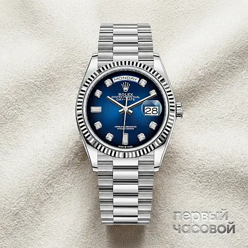 Day-Date 36Mm White Gold Blue Dial