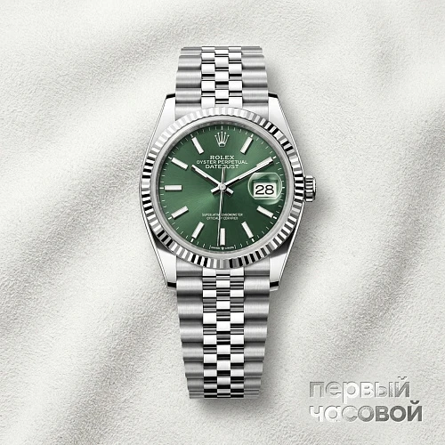Datejust 36mm Steel & White Gold Green Ombre Dial