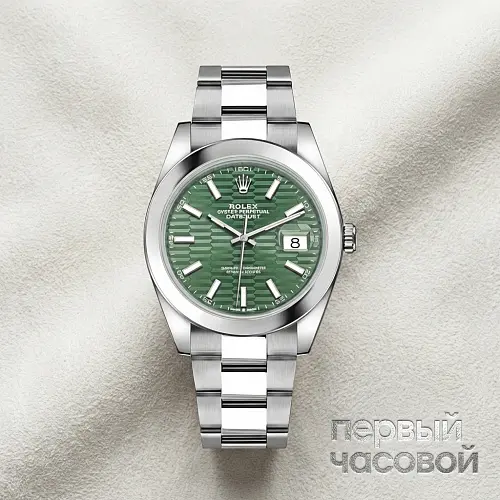 Datejust 41Mm Mint Green Motif Dial Stainless Steel