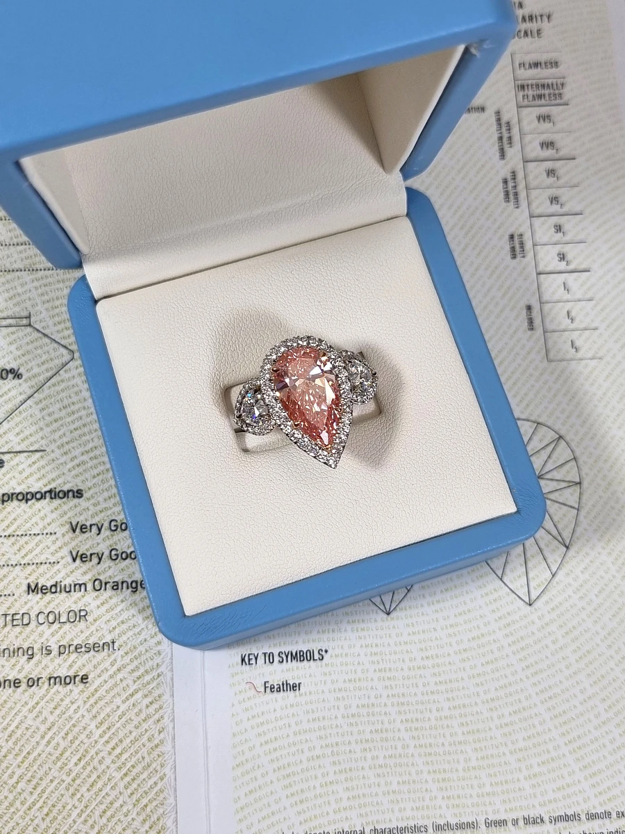 Купить украшение NO NAME КОЛЬЦО С БРИЛЛИАНТОМ 5,06 CT. FANCY INTENSE PINK*/VVS2 : в наличии в Москве!