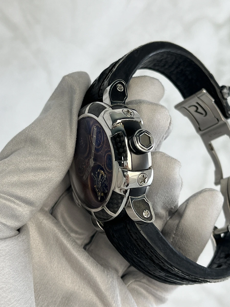 Купить элитные часы Romain Jerome Tourbilion Rusted steel T-oxy III Tourbillon black Extreme TO.MO.CRISIS.F1.11BB.00: в наличии в Москве!