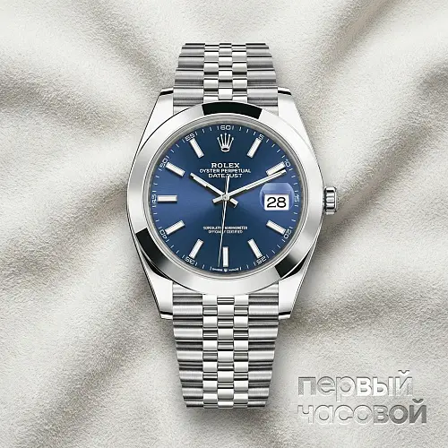 Oyster Perpetual Datejust 41 Mm Blue Sticks Jubilee