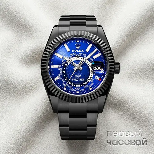 Rolex World Timer Black Dlc Blue