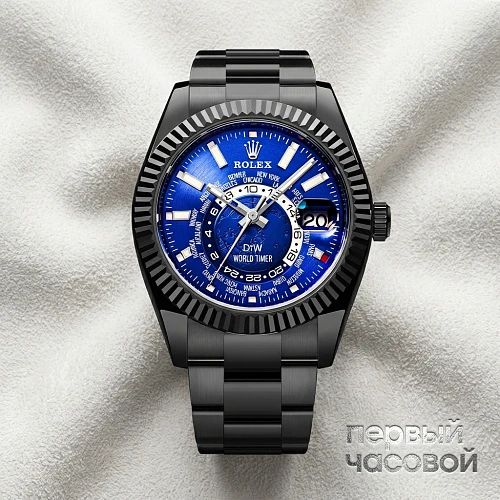 Rolex World Timer Black Dlc Blue