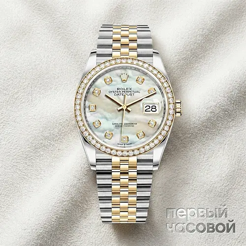 Oyster Datejust Two-Tone Factory Diamonds Mop Dial