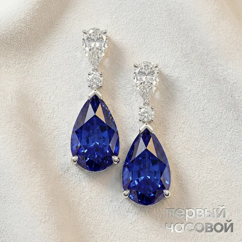 Серьги с сапфирами 7,76/8,12 ct