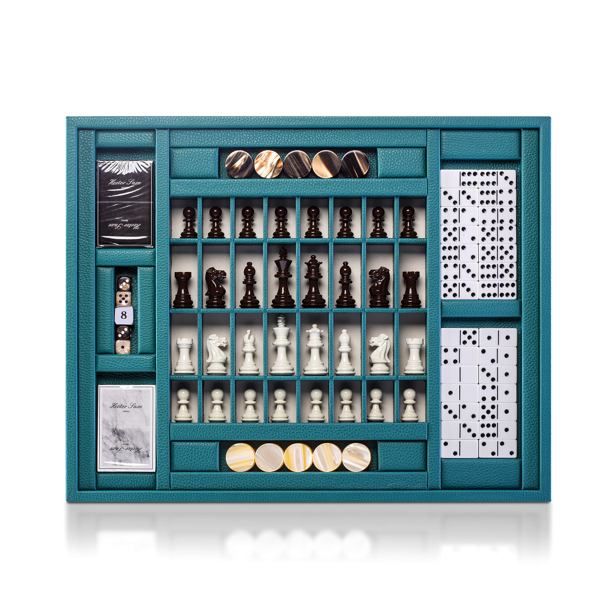 Hector Saxe Paris Multi-Game Box Buffalo Leather