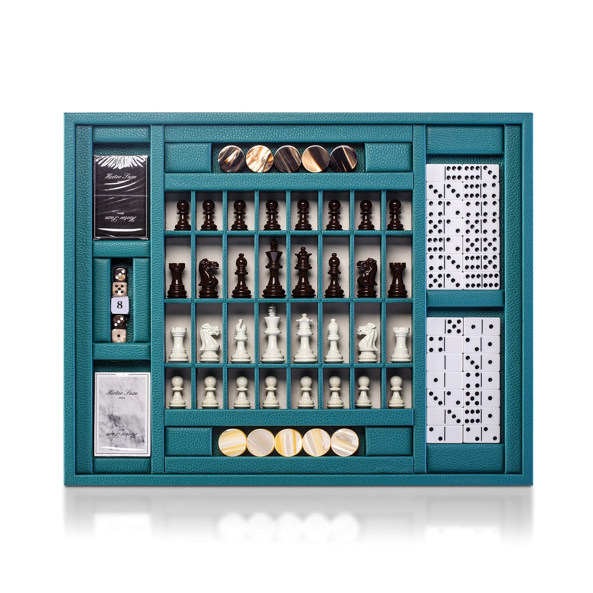 Hector Saxe Paris Multi-Game Box Buffalo Leather