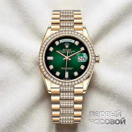 Day-Date 36 Yellow gold Bezel set with diamond President Bracelet