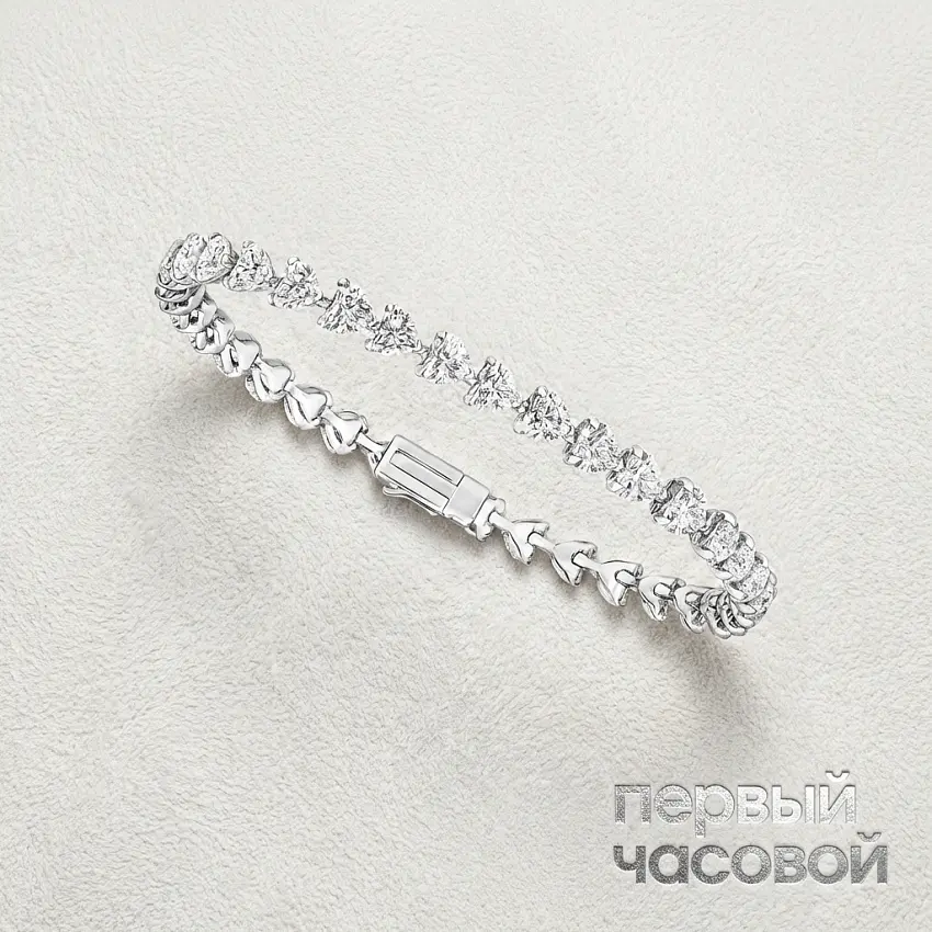 Браслет с бриллиантами 15,00 ct. F-G/VS (Heart Shape)
