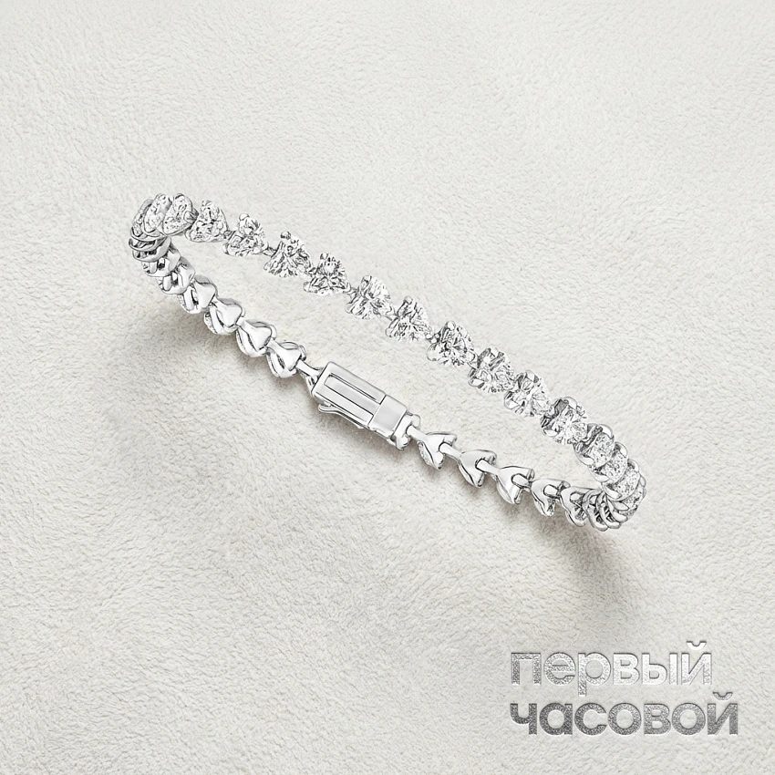 Браслет с бриллиантами 15,00 ct. F-G/VS (Heart Shape)