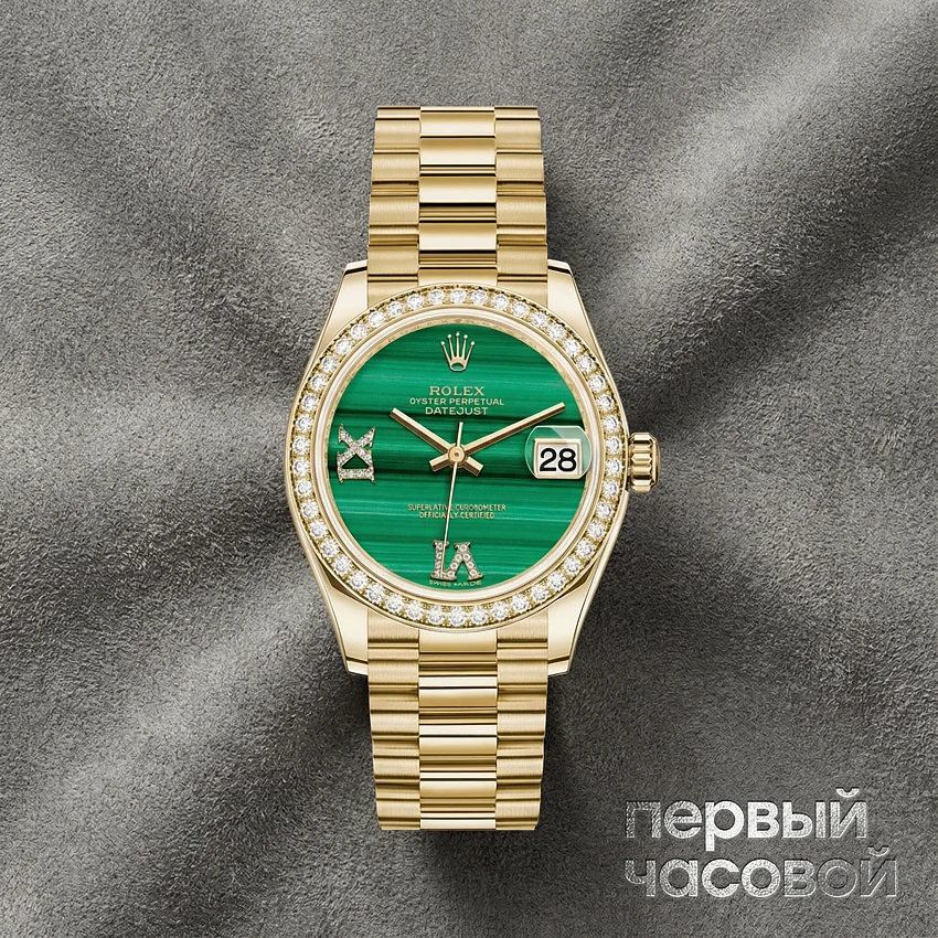Datejust 31Mm Yellow Gold Malachite Dial