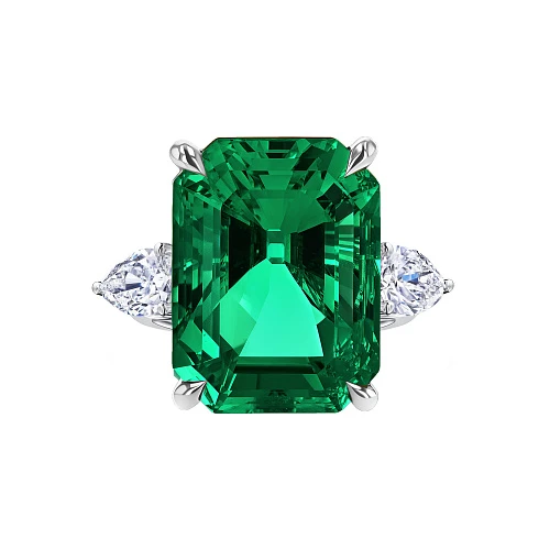 Кольцо с изумрудом 6,28 ct. (Colombia) Vivid Green