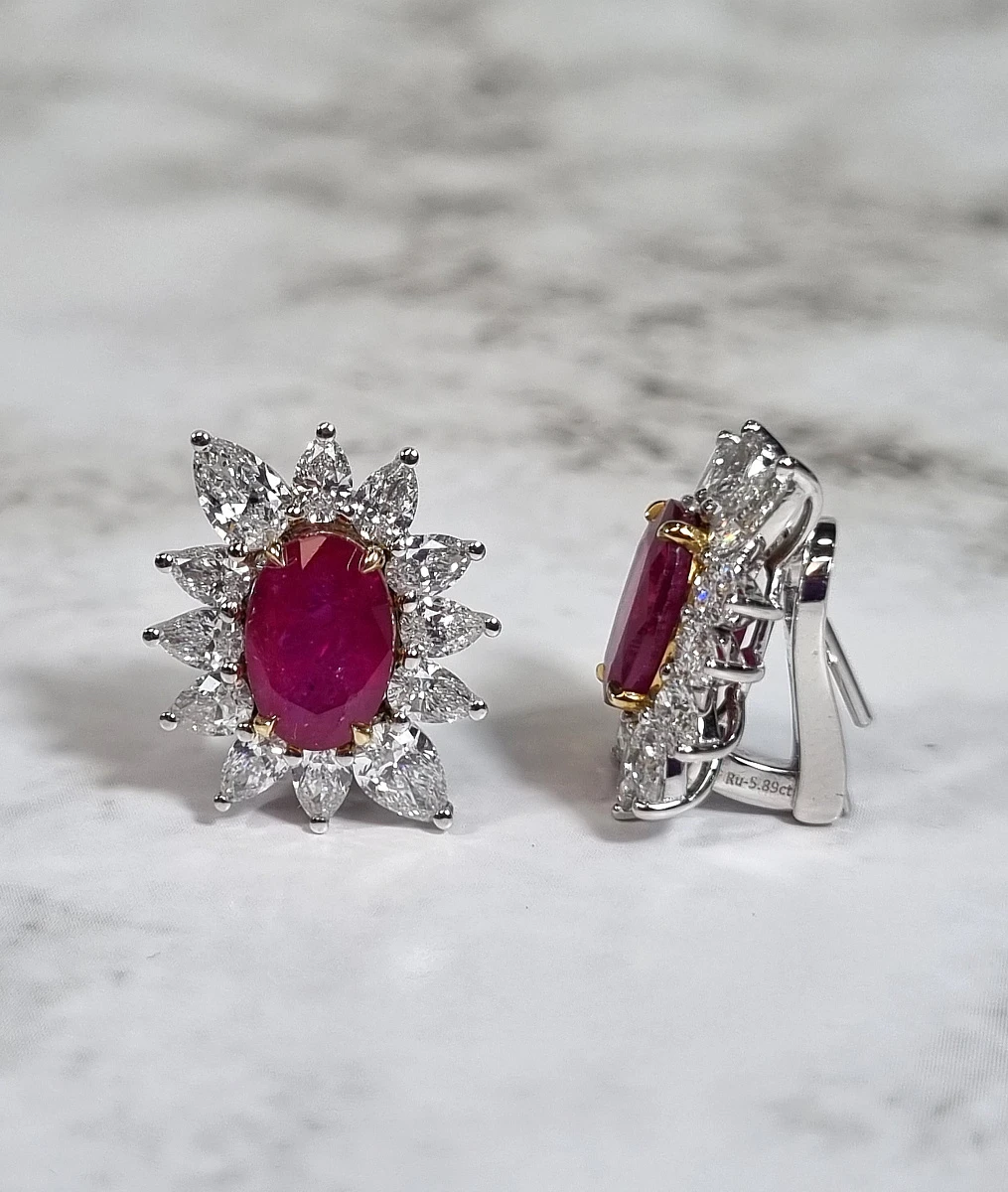 Купить украшение NO NAME Серьги с рубинами 5,89 ct. : в наличии в Москве!