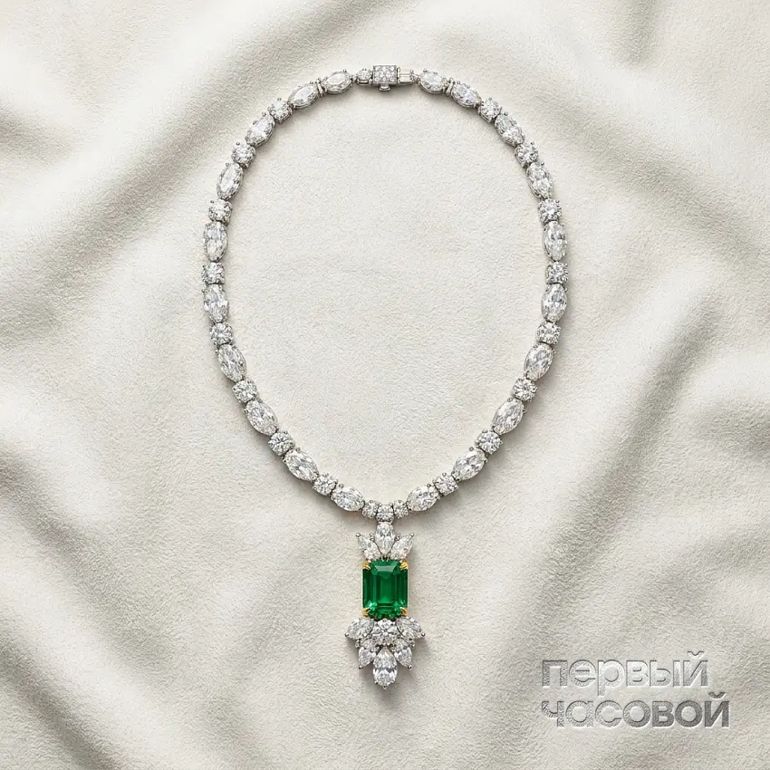 Колье с изумрудом 12,24 ct.