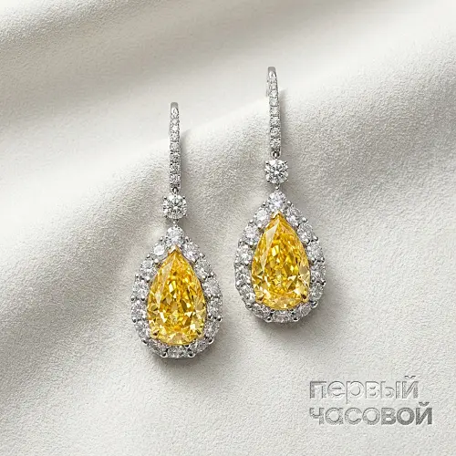 Серьги с бриллиантами 5,16/5,03 ct