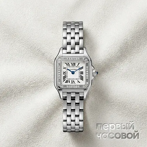 Panthere Medium Steel And Diamonds Small