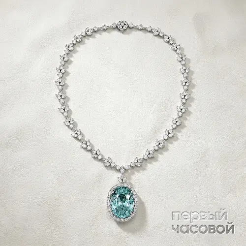 Колье с турмалином "Параиба" 54,00 ct.