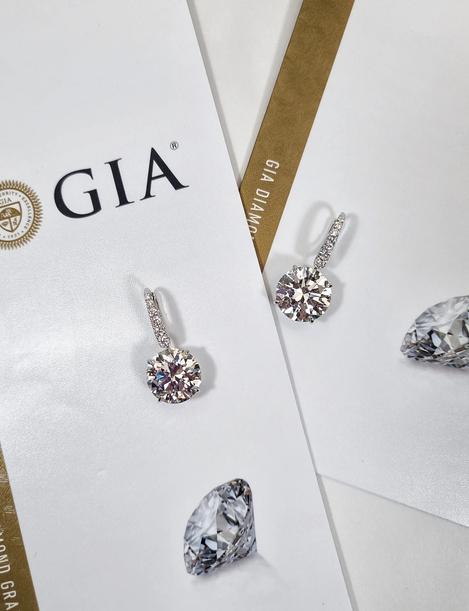 Купить украшение NO NAME Серьги 10,12/10,13 ct. G/VVS2 (3 excellent) : в наличии в Москве!
