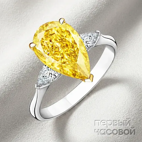 Кольцо с бриллиантом 10,01 ct. Fancy Deep Brownish Yellow/VS1