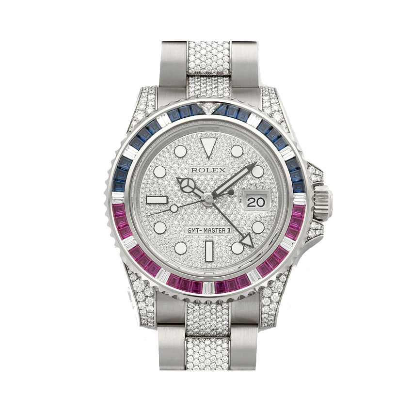 GMT Master II Оригинальные камни Sapphire Ruby Pave Dial