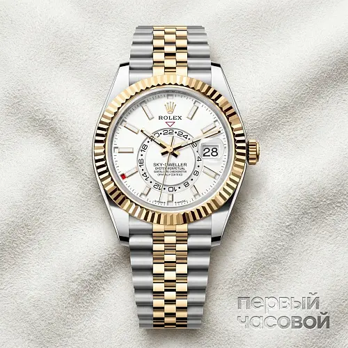 Sky-Dweller 42Mm Steel And Yellow White Dial