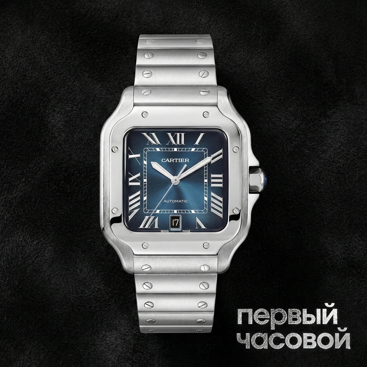 Купить элитные часы Cartier Santos De Cartier Large Blue Dial WSSA0071: в наличии в Москве!