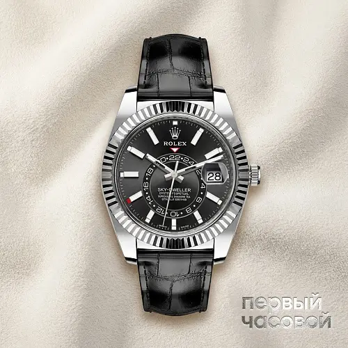 Sky-Dweller White Gold Leather Strap