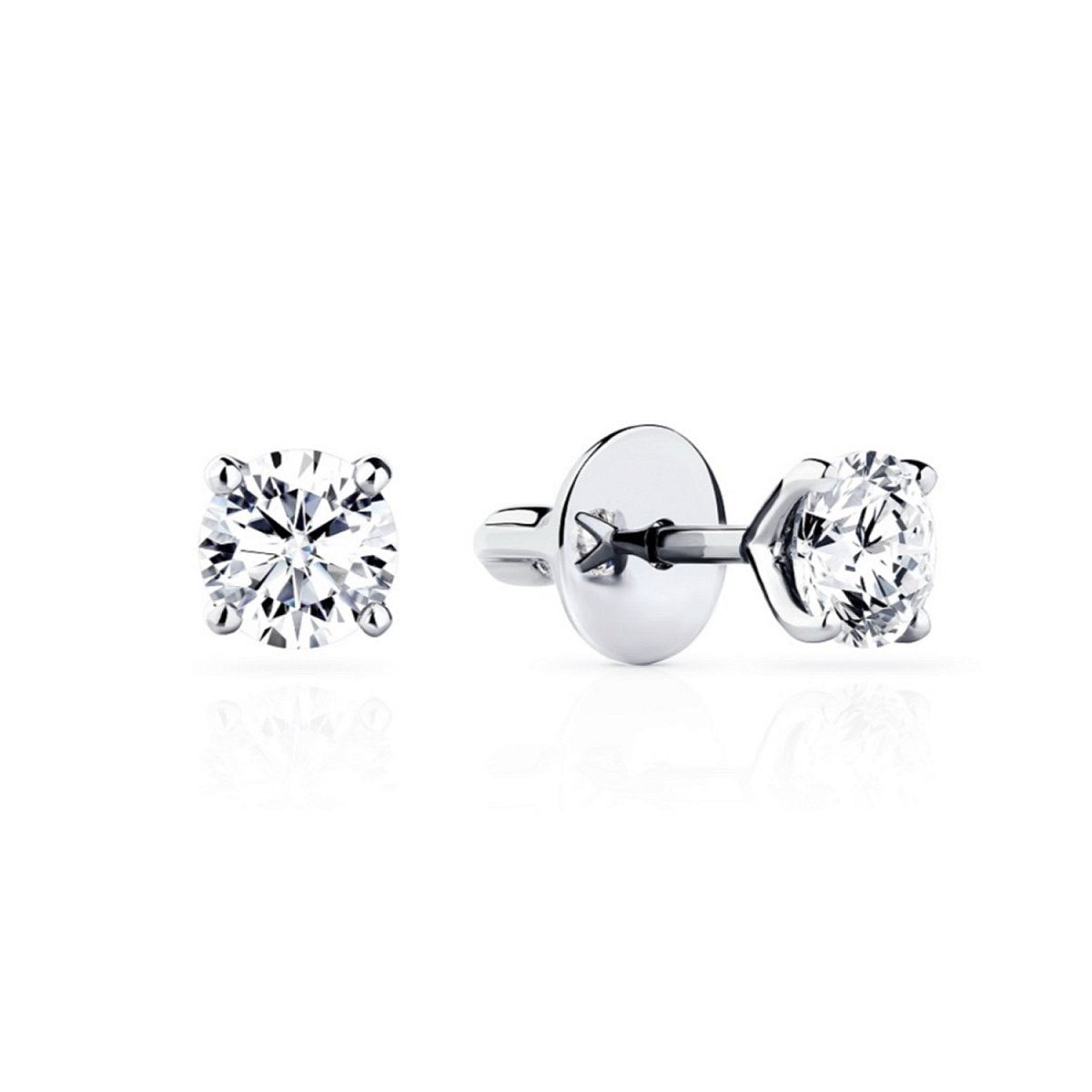 Studio jewelry Серьги 1,04/1,04 ct. J/IF (3 Excellent) Round Diamonds