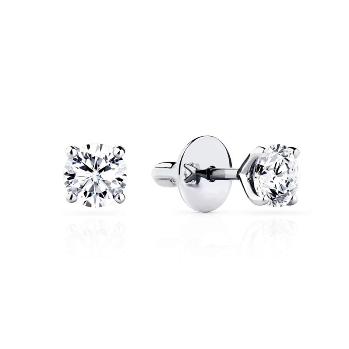 Studio jewelry Серьги 1,04/1,04 ct. J/IF (3 Excellent) Round Diamonds