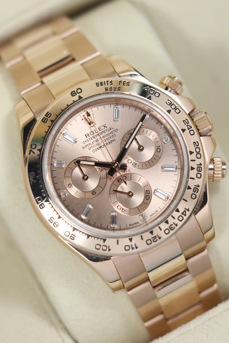 Rolex Oyster Perpetual Cosmograph Daytona Rose Gold Baguette 116505 — фото 3