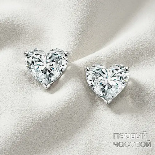 Серьги 1,00/1,01 ct. G/VS2 (Heart Diamonds)